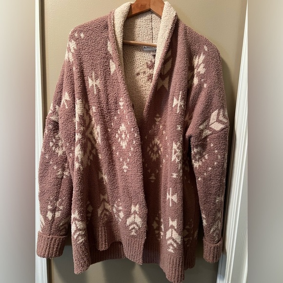 Knox Rose Sweaters - Knox Rose Dusty Brown and Cream Knit Cardigan Size Medium